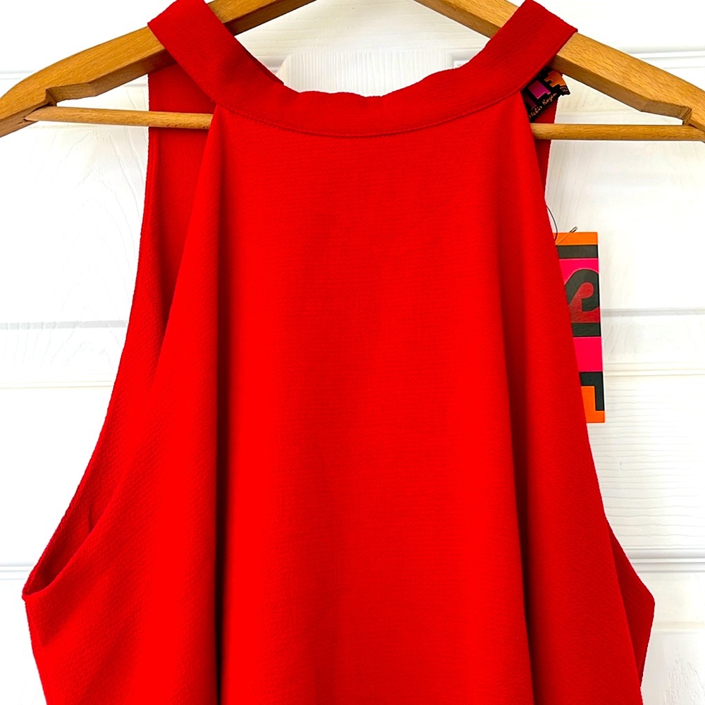 NWT Vibrant Red Summer Sleeveless Blouse by Isle by Melis Kozan. Size Large L